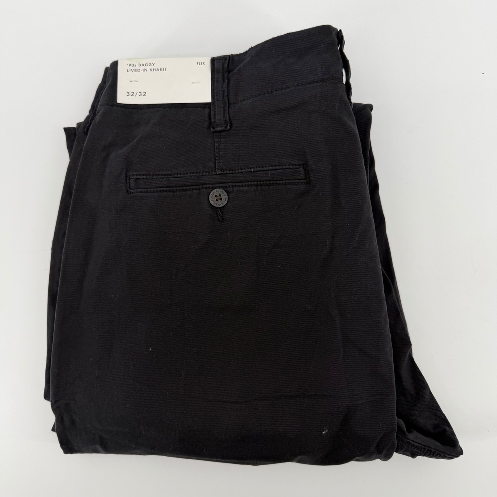American Eagle 90s Baggy Lived-in Khakis Flex Pants Black Men's 32x32(fits34X29)